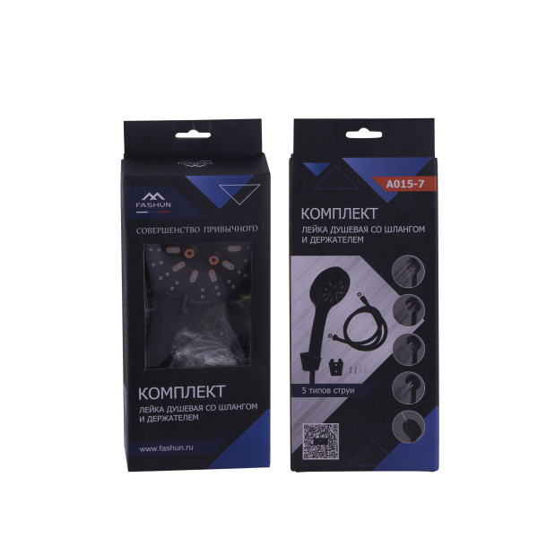 Душевая гарнитура Fashun круглая чёрный (A015-7)