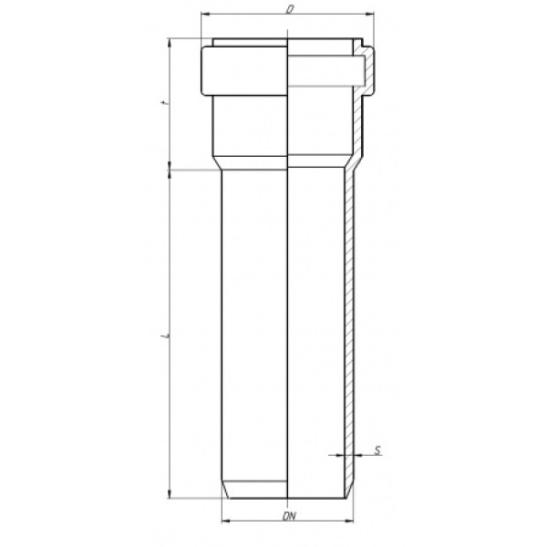 Труба с раструбом SKEM 90х250 Ostendorf Skolan Safe PP-MD (334010)