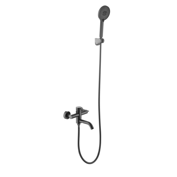 Смеситель для ванны и душа Voda Vessel Gun Metal черный (VSL54GM)