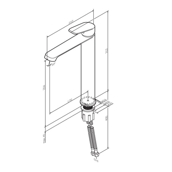Смеситель для раковины AM.PM Func высокий белый (F8F92033)