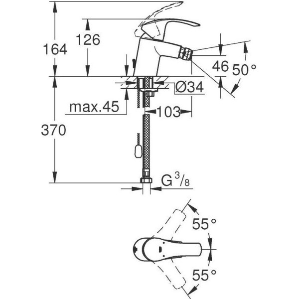 Смеситель для биде Grohe Eurosmart 2015 с цепочкой (32927002)