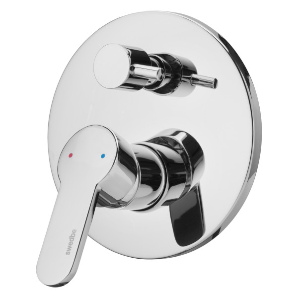 Смеситель для душа встраиваемый Swedbe Platta подключение на 2 выхода в монтажном боксе хром (5518)
