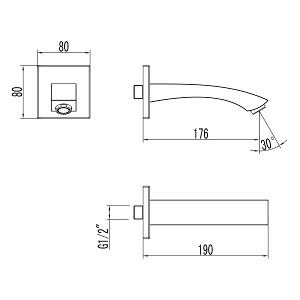 Излив для ванны Lemark встраиваемый (LM4581C)