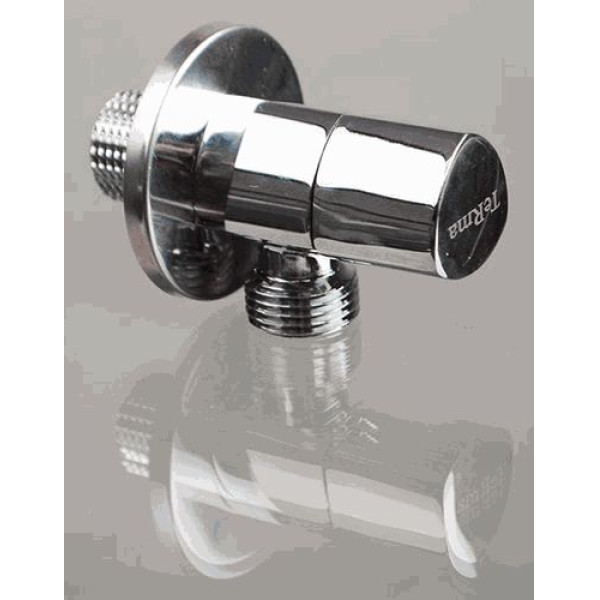 Кран угловой 1/2"*1/2" НН TeRma (керамический затвор, ручка треугольная, Chrome) (33638)