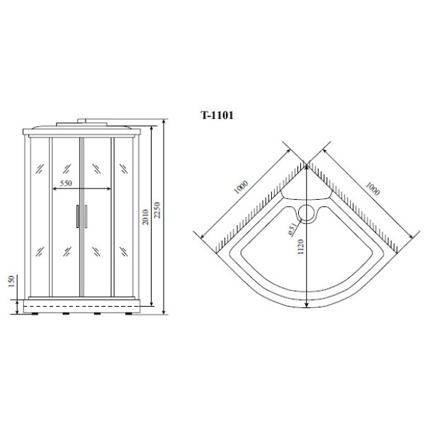 Душевая кабина Timo T-6601 Silver Fabric 100x100x220 стекло матовое, профиль хром (T-6601 S F) Душевая кабина Timo T-6601 Silver Fabric 100x100x220 стекло матовое, профиль хром (T-6601 S F)