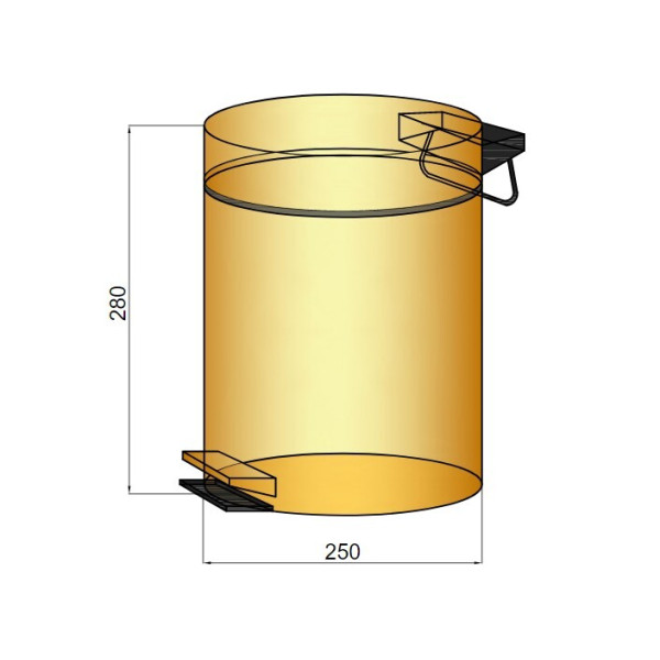 Ведро для мусора Boheme Medici 28x25x25 бронза (10630)