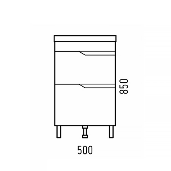 Тумба напольная Melodia Лотос 50 (Фостер/Como 50) 2 ящика белая (MFR80028WT)