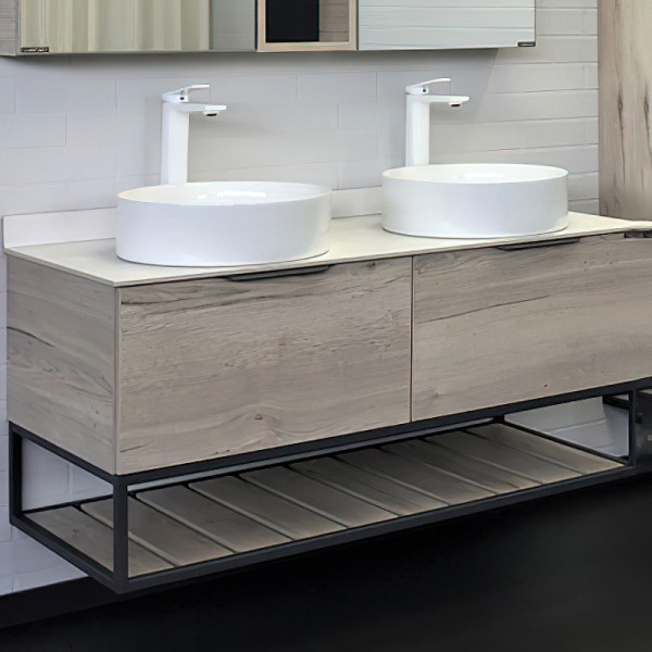 Тумба подвесная Comforty Порто 1200x520x645 дуб дымчатый/белый (00-00008910)