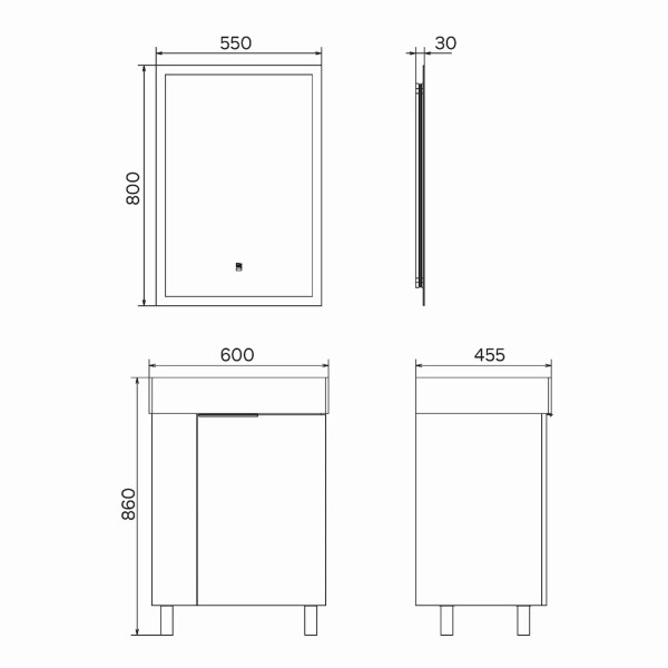 Тумба подвесная с раковиной Comforty Асти 600x455x860 белый глянцевый (00-00019247) Тумба подвесная с раковиной Comforty Асти 600x455x860 белый глянцевый (00-00019247)