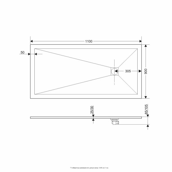 Душевой поддон RGW Stone Tray 90x110 графит\серый (16152911-02) Душевой поддон RGW Stone Tray 90x110 графит\серый (16152911-02)