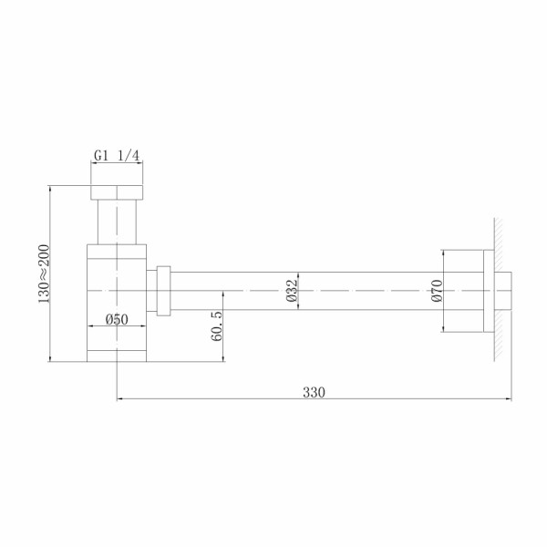 Сифон для раковины Abber  200x70x355 сатин (AF0030SP)