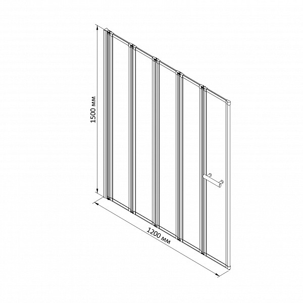 Шторка душевая на ванну BandHours Inox 120 120х150 стекло прозрачное, профиль хром