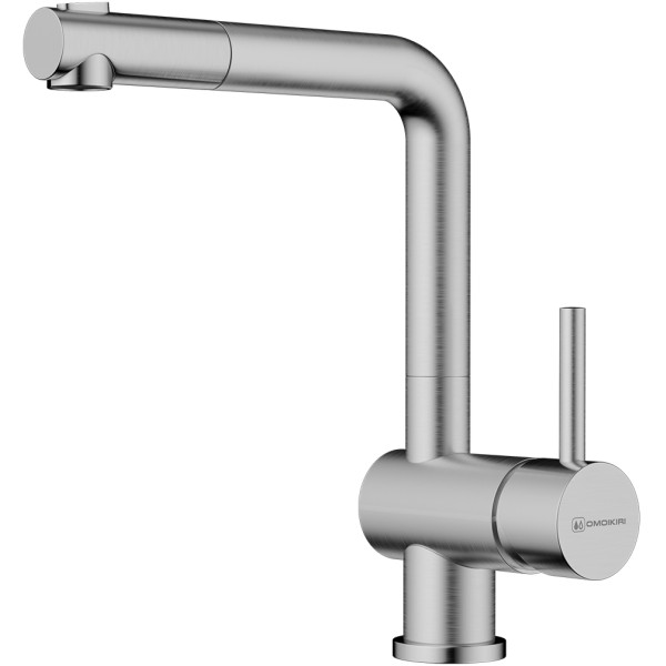 Смеситель для кухни Omoikiri Tanigawa-SB-BN с выдвижным изливом нержавеющая сталь (4994457)