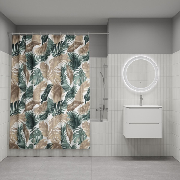 Шторка для ванн текстильная Iddis Base 180x200 зеленая (BF06P18i11) Шторка для ванн текстильная Iddis Base 180x200 зеленая (BF06P18i11)