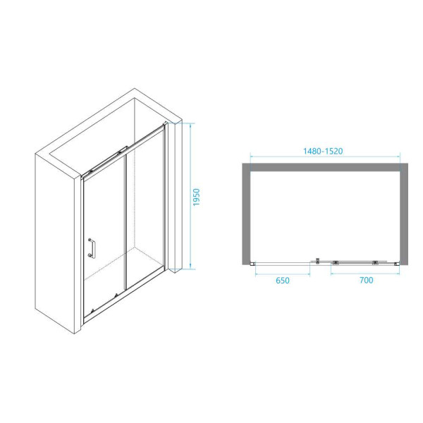 Душевая дверь RGW PA-14 W 1500*1950 стекло прозрачное, профиль белый (41081415-15)