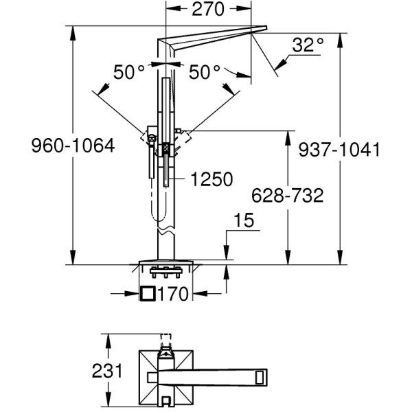 Смеситель напольный для ванны и душа Grohe Allure Brilliant (23119DC0) Смеситель напольный для ванны и душа Grohe Allure Brilliant (23119DC0)
