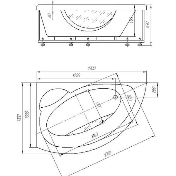 Ванна гидромассажная Акватек Aякс-2 170х110 L НМ (пневматика) Ванна гидромассажная Акватек Aякс-2 170х110 L НМ (пневматика)