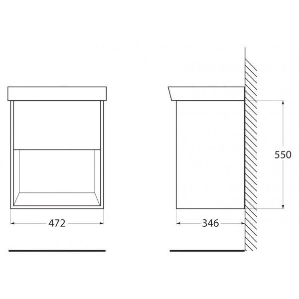 Тумба подвесная с одним ящиком BelBagno NEON 50 Rovere Scuro (NEON-500-1C-SO-RS)