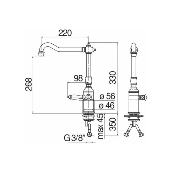 Смеситель для кухни Nobili Charlie бронза (CH75113BR) Смеситель для кухни Nobili Charlie бронза (CH75113BR)