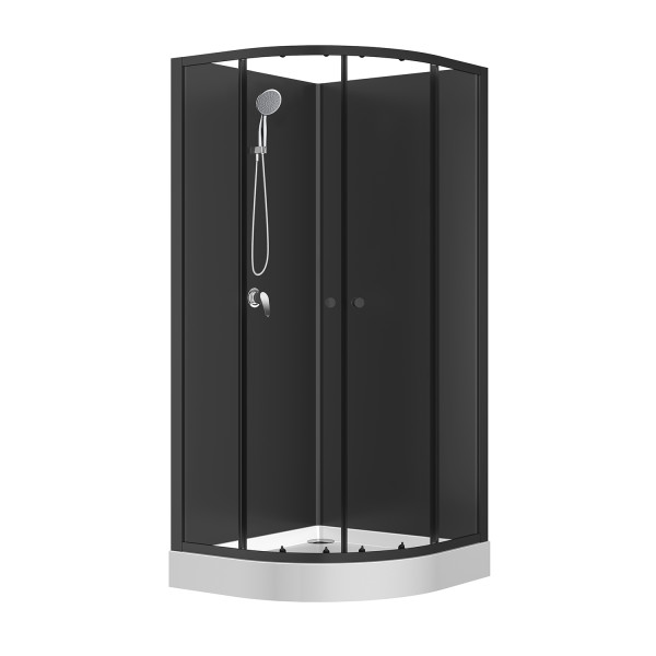 Душевая кабина Loranto Neo 100x100x190 стекло прозрачное, профиль черный (CS-2180BP-10)