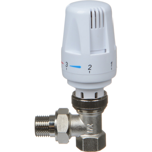Комплект терморегулирующий угловой 1/2" TeRma (клапан + термоголовка) (33966) Комплект терморегулирующий угловой 1/2" TeRma (клапан + термоголовка) (33966)