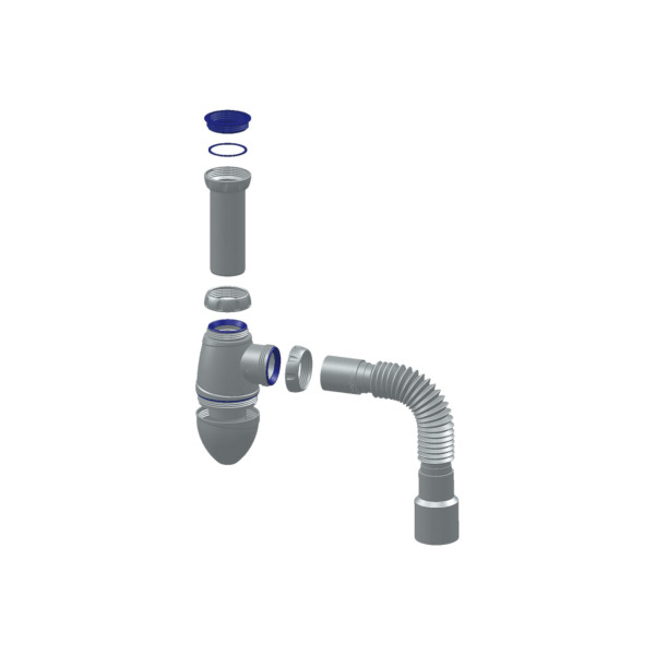 Сифон для раковины 1 1/2"x40 без выпуска с переходником 40х32 и гибким отводом 40x40/50 Unicorn А420 Сифон для раковины 1 1/2"x40 без выпуска с переходником 40х32 и гибким отводом 40x40/50 Unicorn А420