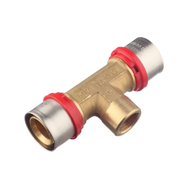 Тройник Tiemme 32х1/2"Вх32 латунь (пресс) (1650142 / 1659G320432CZ) Тройник Tiemme 32х1/2"Вх32 латунь (пресс) (1650142 / 1659G320432CZ)