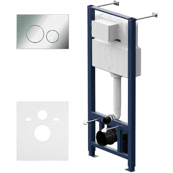 Инсталляция для подвесного унитаза AM.PM Pro с клавишей Pro L (I012704.9051) хром