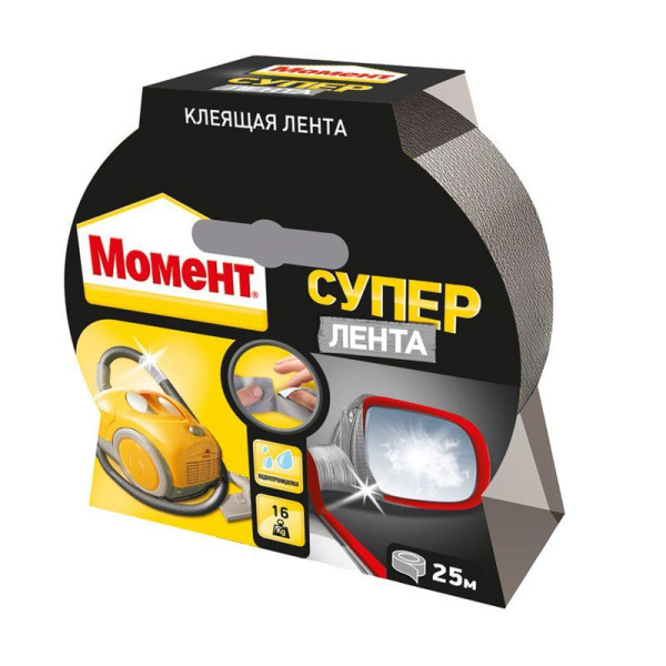 Лента клеящая Момент Супер Лента Универсальная 25 м. (серебристая) (1760300)