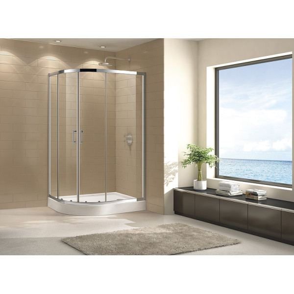 Душевой уголок Cezares Eco 120x100x190 стекло прозрачное, профиль хром (ECO-O-RH-2-120/100-C-Cr)