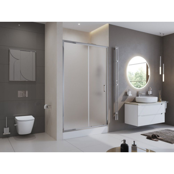 Душевые двери BelBagno Uno-195 120x195 стекло матовое, профиль хром (UNO-195-BF-1-120-P-Cr)