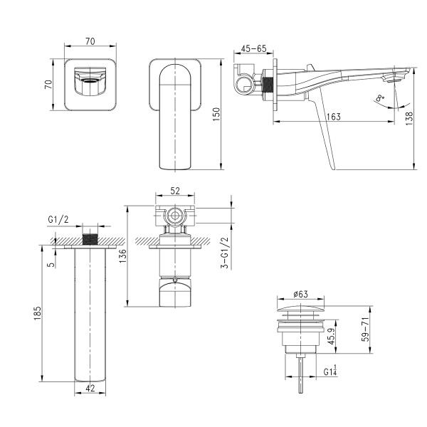 Смеситель для раковины Lemark Allegro хром (LM5936CW)