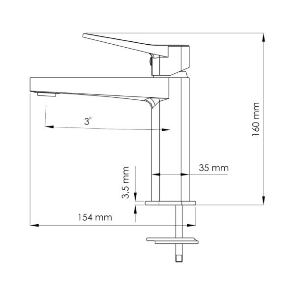 Смеситель для раковины WasserKRAFT хром (1103)