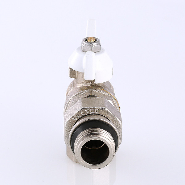 Кран угловой 1/2" шаровый со сгоном Valtec Base (белая бабочка, o-ring) VT.228.NRW.04