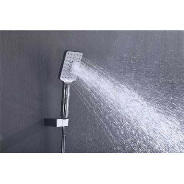 Смеситель на борт ванны Timo Torne черный, лейка душевая 3 режима, шланг для душа, держатель (4330/03Y)