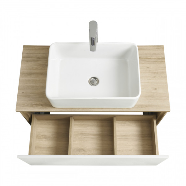 Тумба подвесная Aquaton Либерти 882x430x390 дуб эльвезия, белый (1.A279.9.01L.YC7.0)