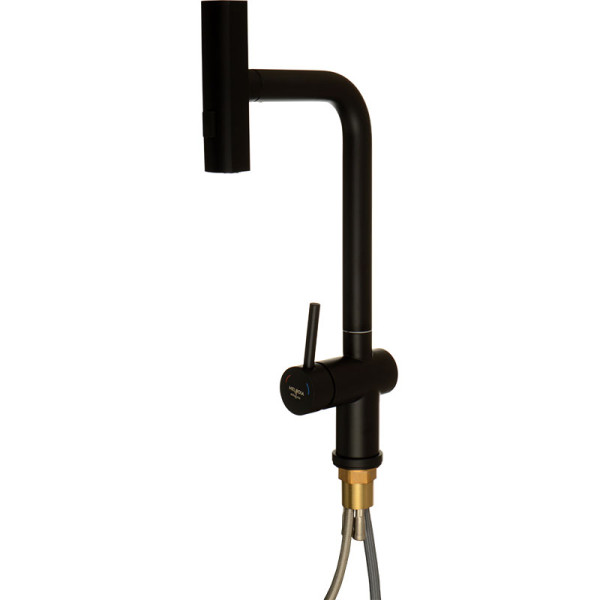 Смеситель для кухни Melodia della vita Perfetto с выдвижным изливом, черный (MDV30208bk)