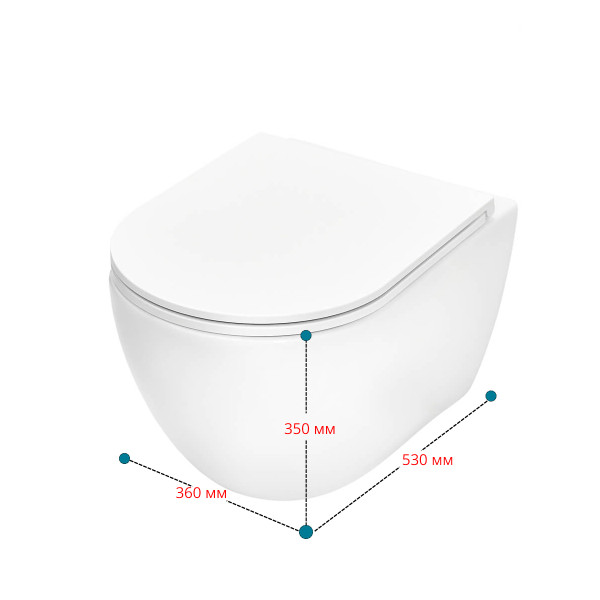 Унитаз подвесной Tece TECEspring R безободковый микролифт (9700998)