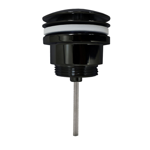 Донный клапан для умывальника Azario 1 1/4" черный матовый clic-clac блистер Хром (AZ-105-BL)