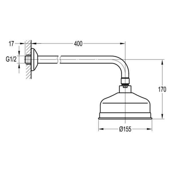 Кронштейн душевой с верхним душем Swedbe Terracotta терракота (темная бронза) (2558)