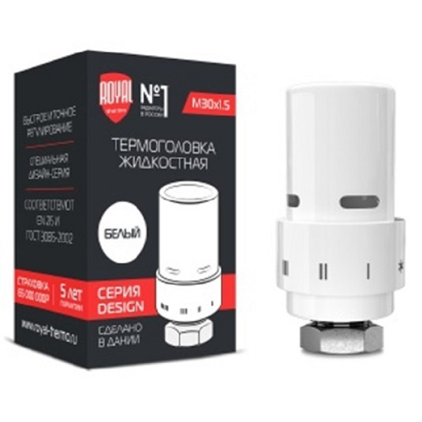 Головка термостатическая (жидкостная) Danfoss Design М30*1,5 (белая) (RTE 07.0004M)