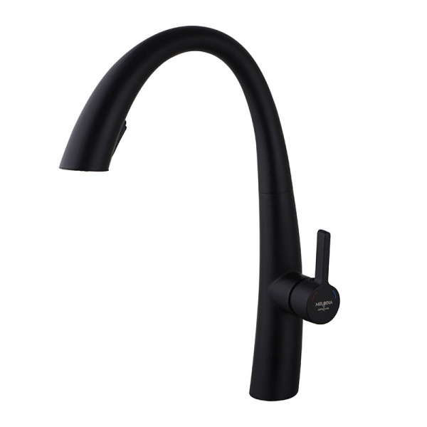 Смеситель для кухни Melodia della vita Perfetto с выдвижным изливом, черный (MDV30207bk) Смеситель для кухни Melodia della vita Perfetto с выдвижным изливом, черный (MDV30207bk)