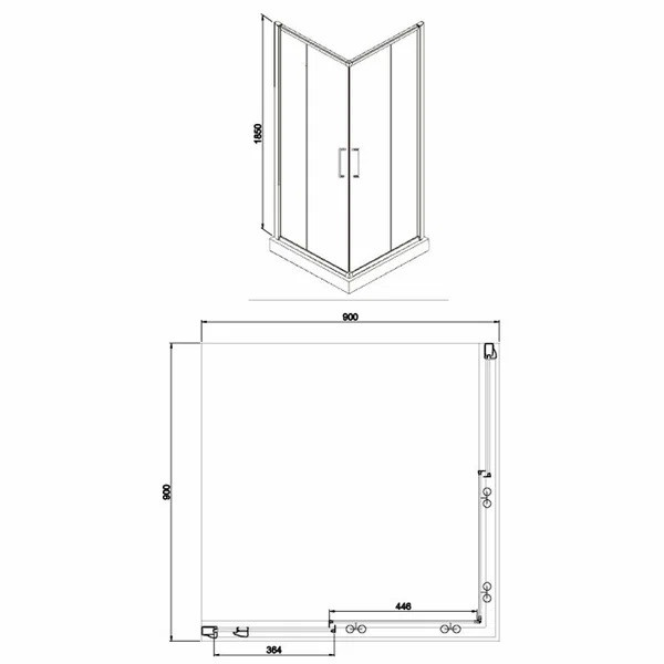 Душевой уголок Azario 120х80х200 стекло прозрачное, профиль серебро (AZ-ND1131 L 1200)