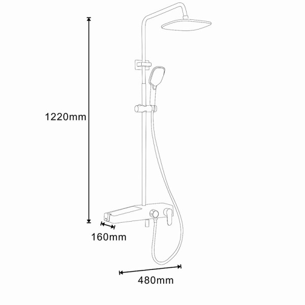 Душевая система Azario с поворотным изливом белый/золото (AZ-801-1)