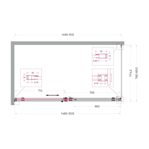 Душевой уголок BelBagno Soft Close-2 150x80x200 стекло прозрачное, профиль хром глянцевый (SOFT_CLOSE-2-AH-1-150/80-C-Cr)