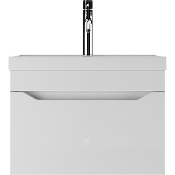 Тумба подвесная под умывальник Bazis 60 Ева с одним ящиком В1 Айсберг Домино (DA5901T)