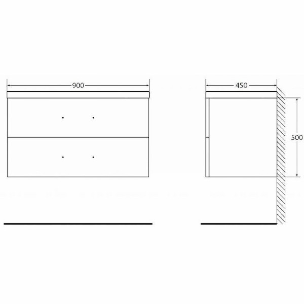 Тумба подвесная BelBagno Aurora 90 см Bianco Lucido (Aurora-900-2C-SO-BL)