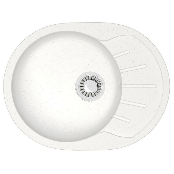 Мойка для кухни врезная Azario Light 57,5х44х21,5 сифон + герметик белая