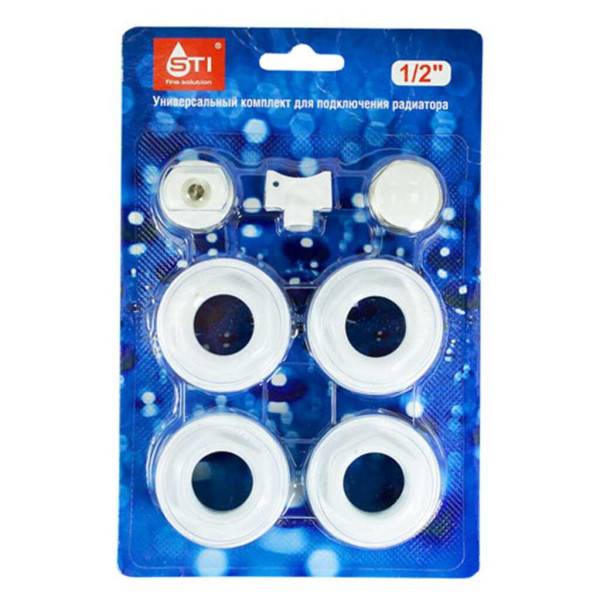 Комплект универсальный для монтажа радиатора STI 1/2" (без кронштейнов) Комплект универсальный для монтажа радиатора STI 1/2" (без кронштейнов)