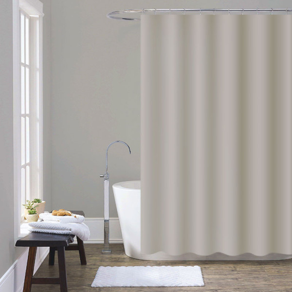 Шторка для ванны текстильная Melodia Peva однотонная 180х2000 кофе с молоком (MZ-402)